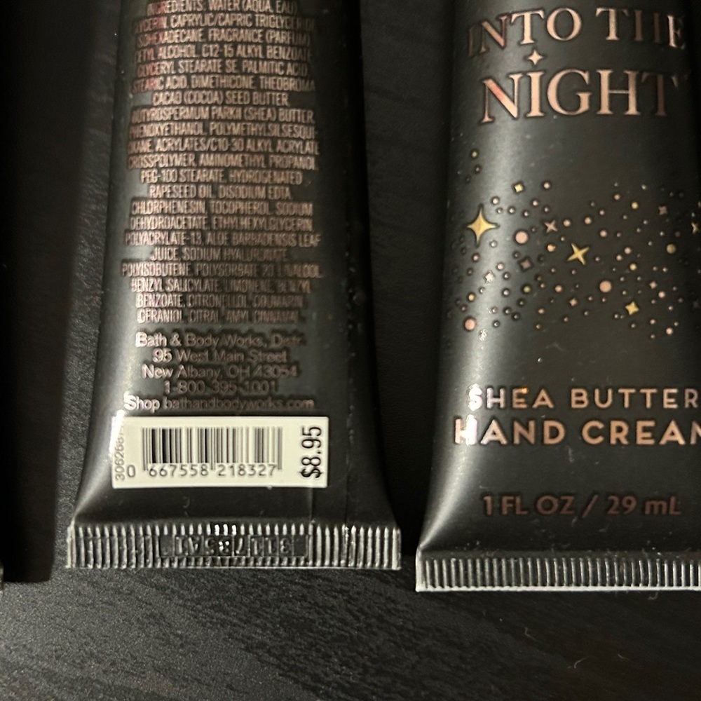 Bundle of 4 B&BW Into the Night Shea Butter Hand Cream Travel Size - Picture 3 of 3